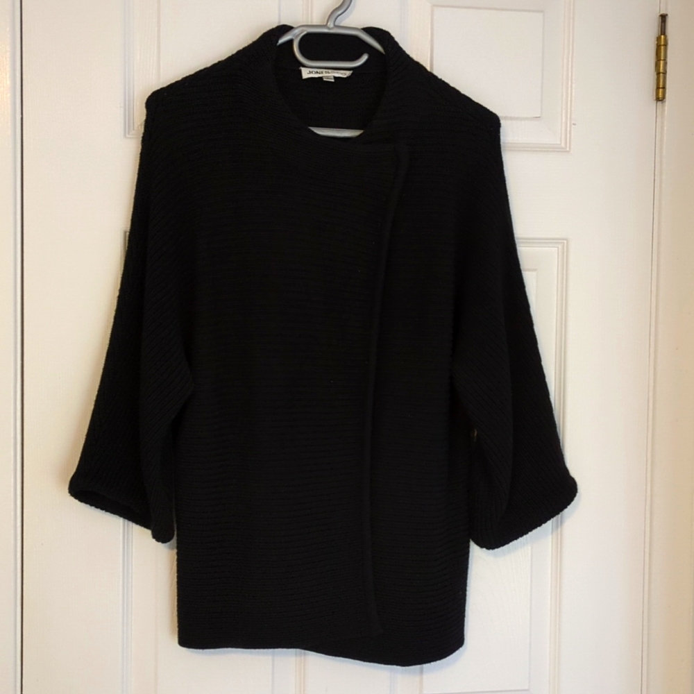 Classic black Jones New York snap sweater